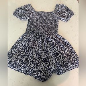 Blue and white romper